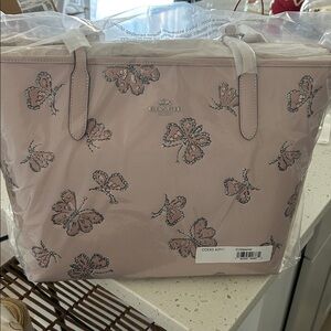 Coach CITY TOTE BAG WITH BUTTERFLY PRINT